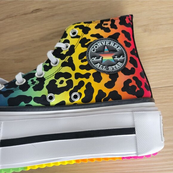 ⭐Converse Chuck Taylor All Star Platform Pride Sz 6.5 Mens Shoes Leopard A15782C - Picture 9 of 9